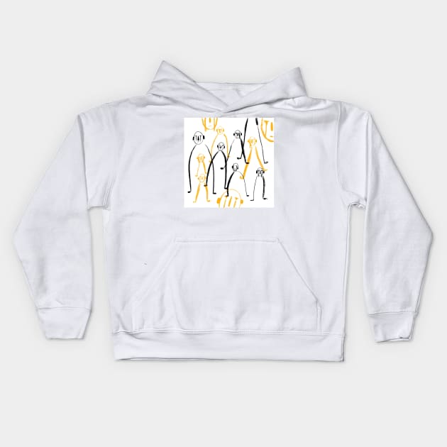 People Kids Hoodie by Blank Kunst